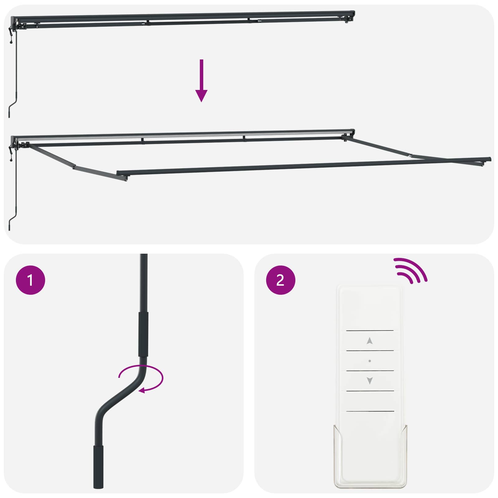 Cortina Retractabilă Antracit și Alb 500 × 300 cm GartenMobel Dekor