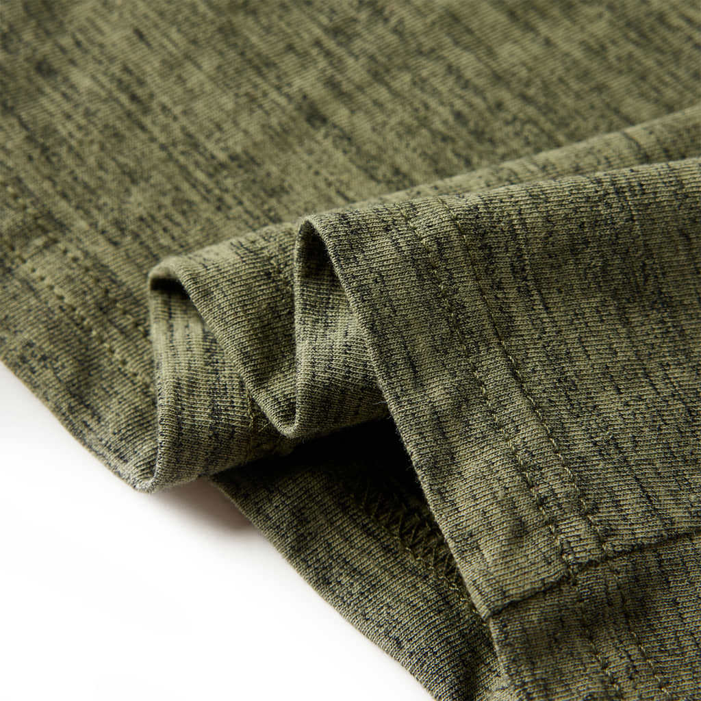 Tricou cu mâneci lungi pentru copii,, kaki melanj, 128 GartenMobel Dekor