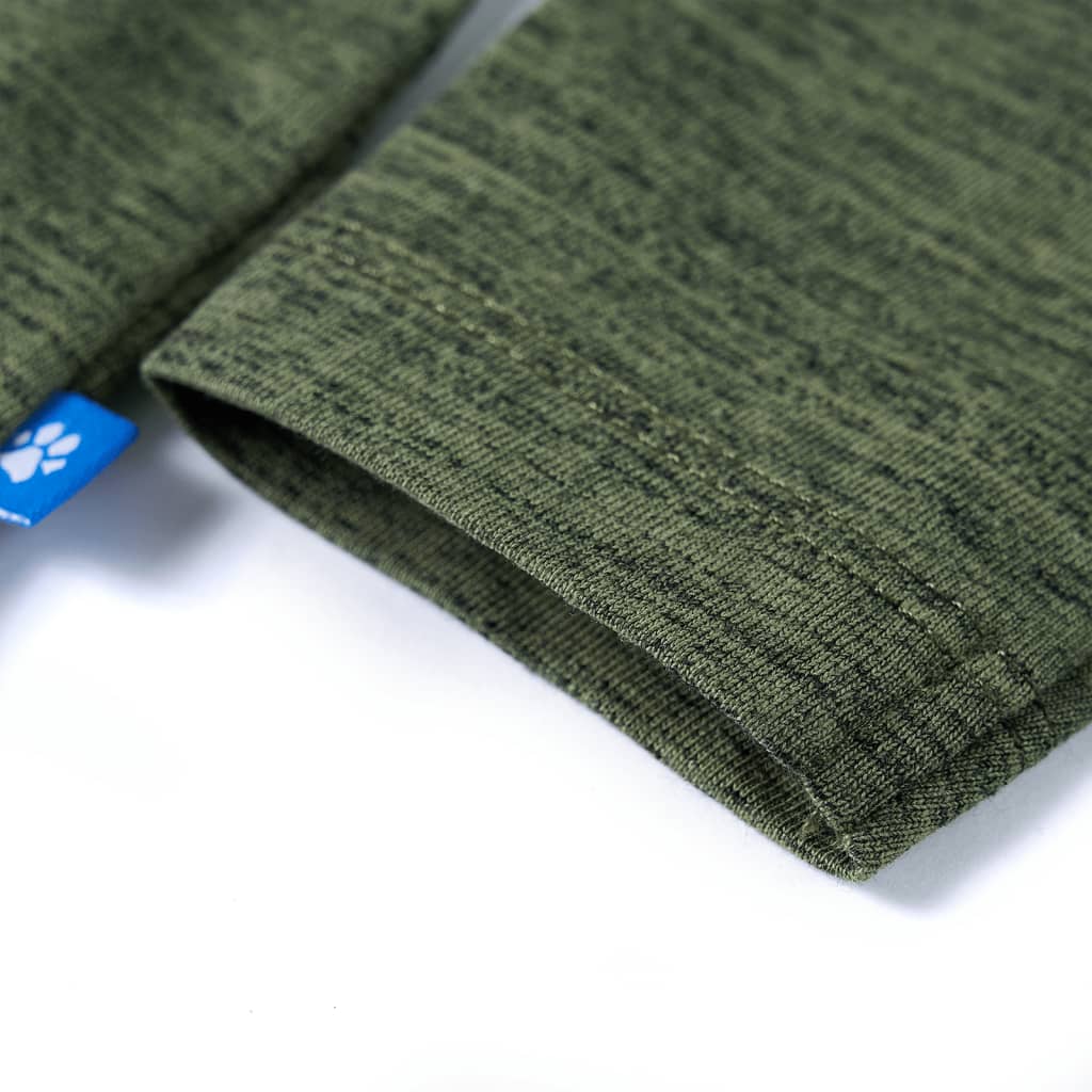 Tricou de copii cu mâneci lungi, kaki melanj, 116 GartenMobel Dekor