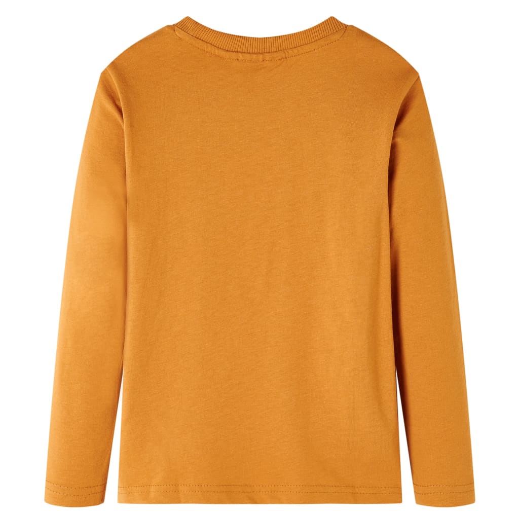 Tricou pentru copii cu mâneci lungi, ocru închis, 104 GartenMobel Dekor