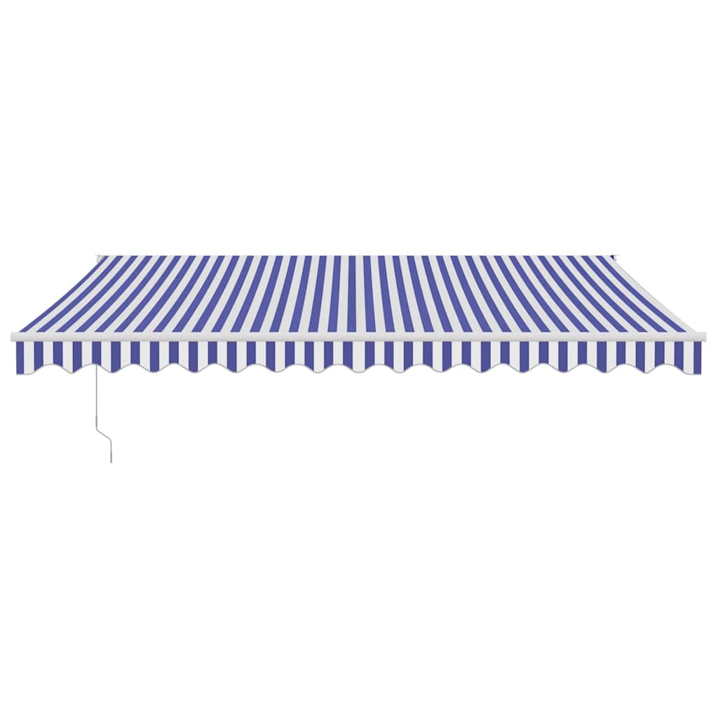 Copertină retractabilă albastru/alb, 4,5x3 m, textil/aluminiu GartenMobel Dekor