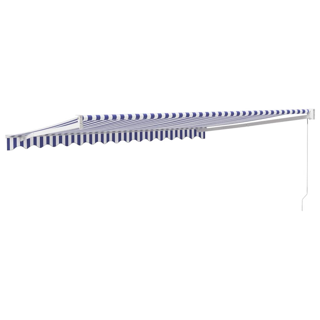 Copertină retractabilă albastru/alb, 4,5x3 m, textil/aluminiu GartenMobel Dekor