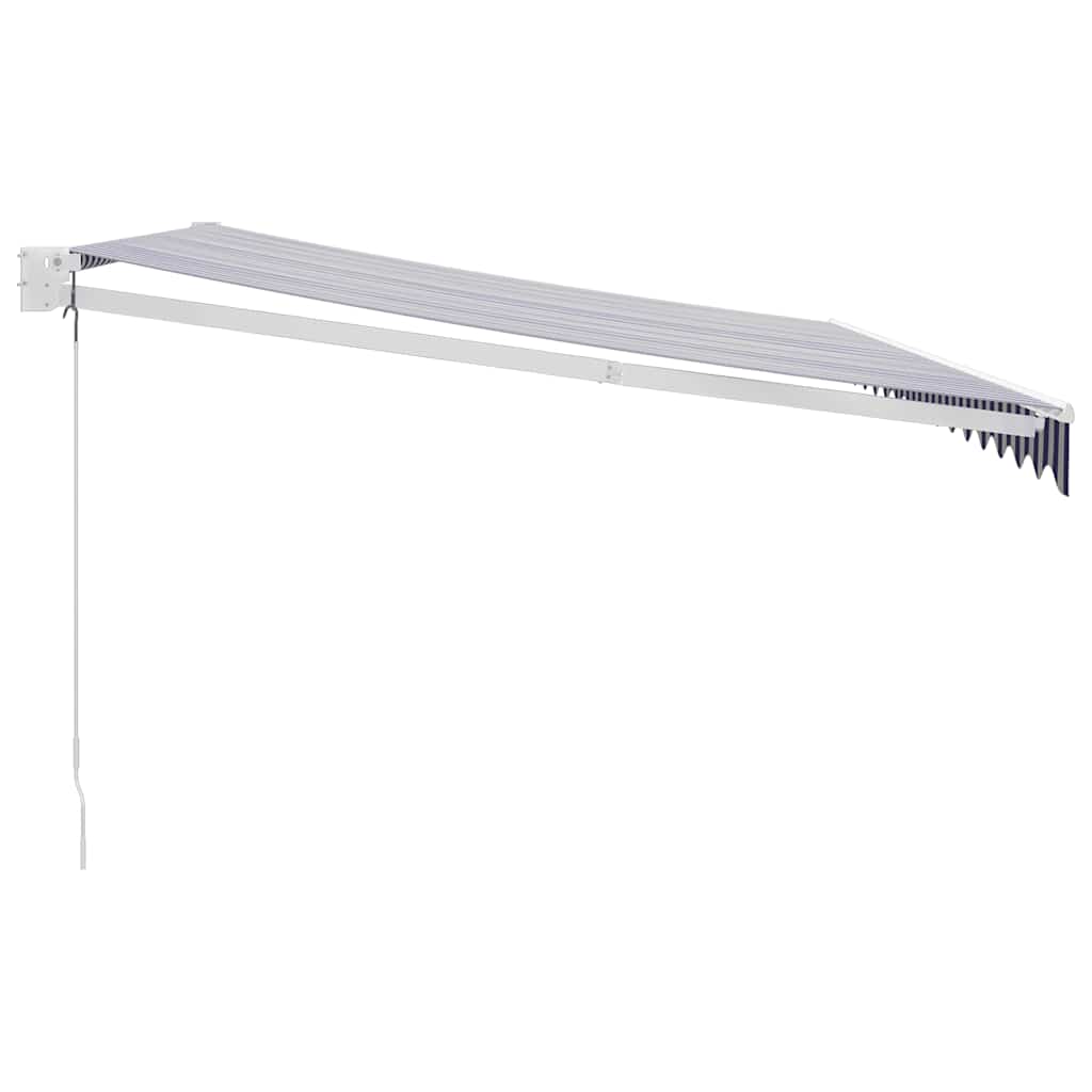 Copertină retractabilă albastru/alb, 4,5x3 m, textil/aluminiu GartenMobel Dekor