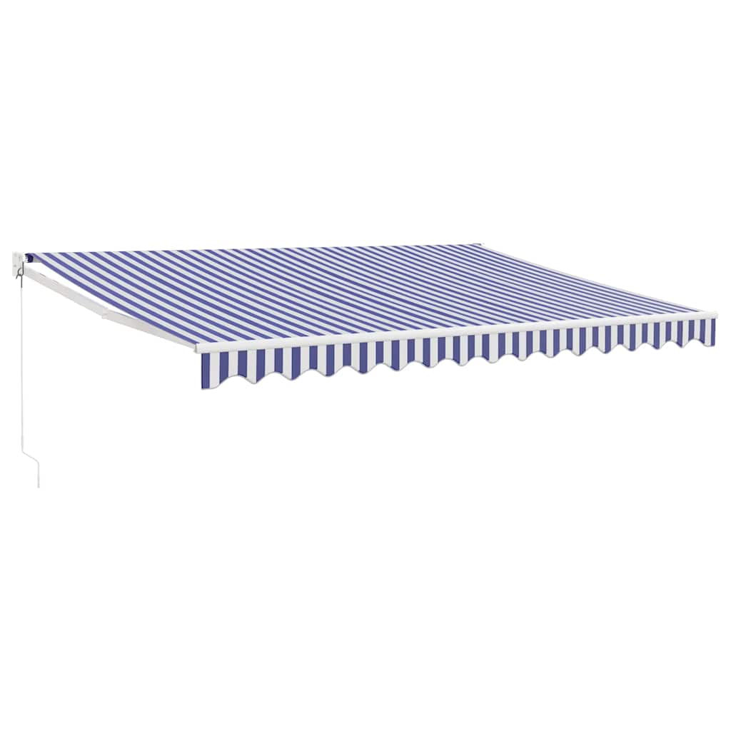 Copertină retractabilă albastru/alb, 4,5x3 m, textil/aluminiu GartenMobel Dekor