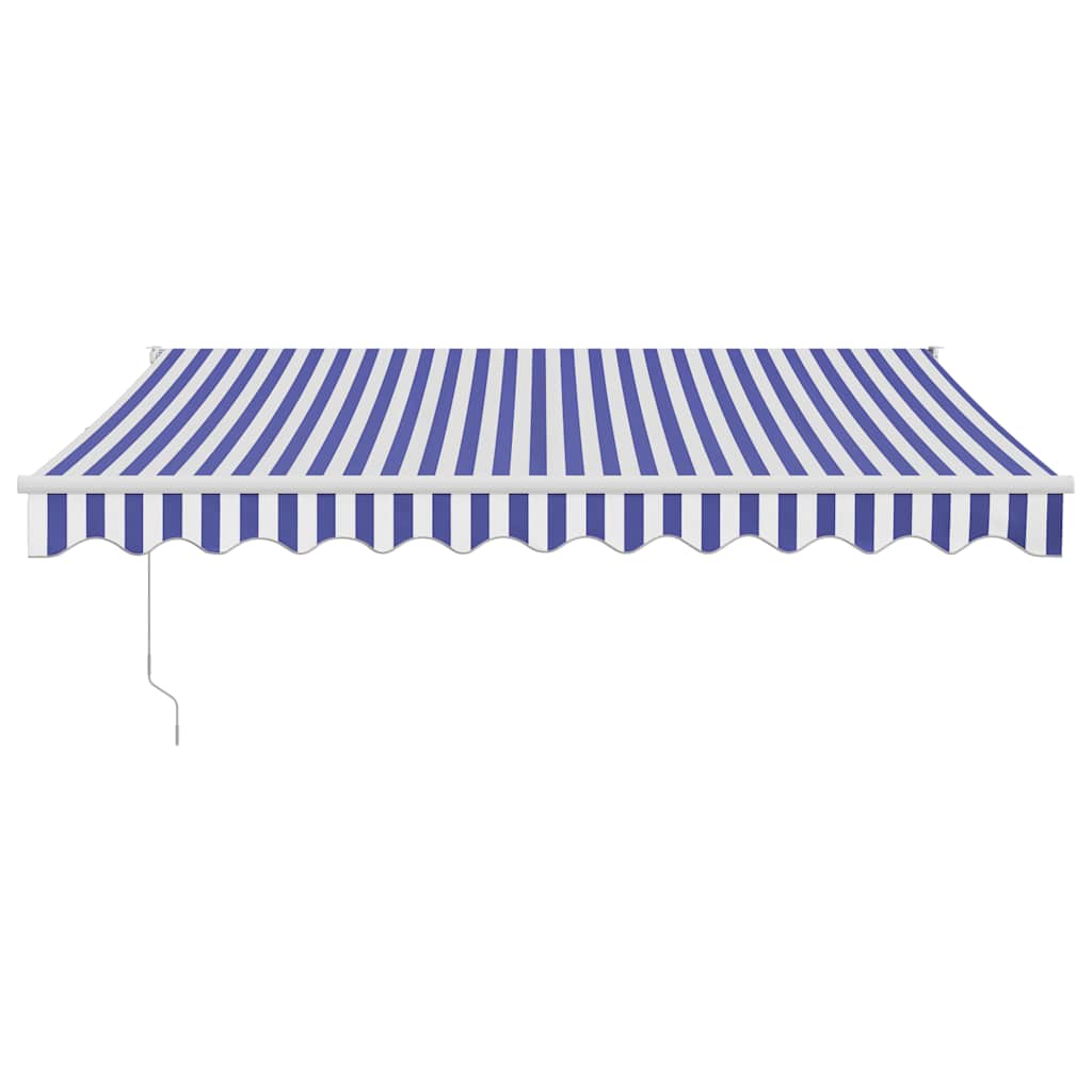 Copertină retractabilă automată, albastru și alb, 3x2,5 m GartenMobel Dekor