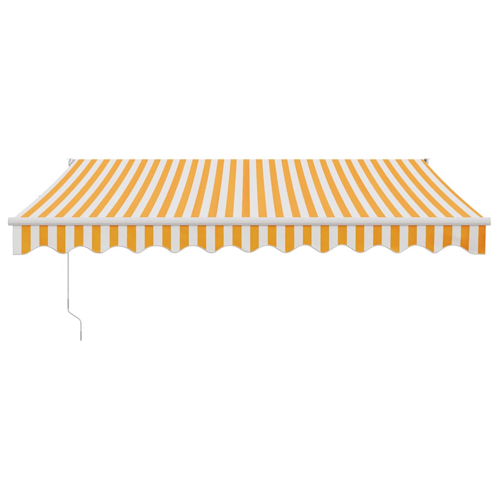 Copertină retractabilă automată, galben și alb, 3x2,5 m GartenMobel Dekor