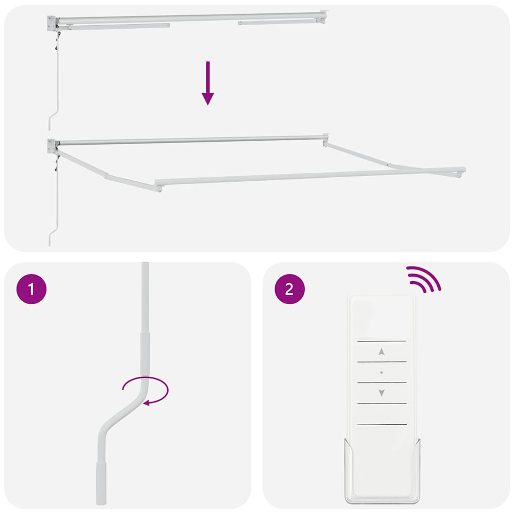 Copertină retractabilă antracit/alb, 3x2,5 m, textil/aluminiu GartenMobel Dekor