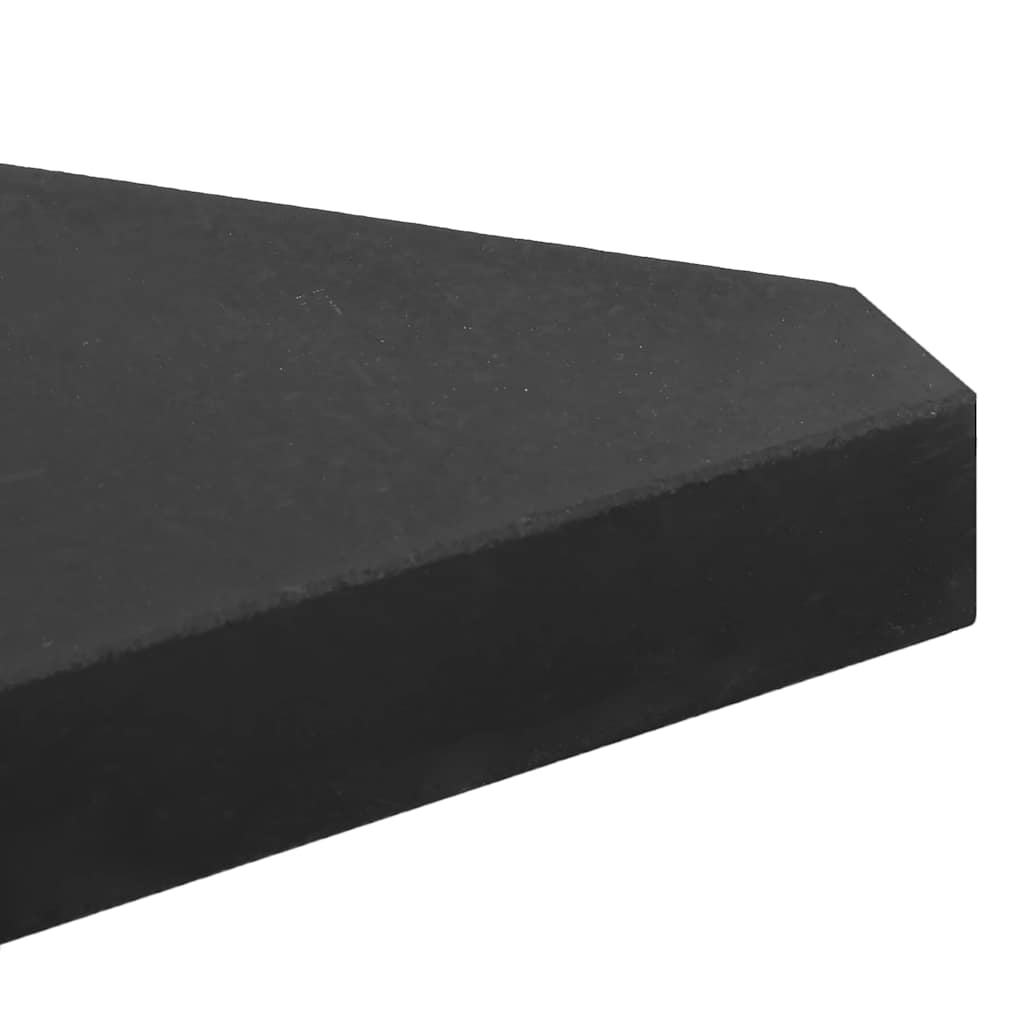 Plăci cu greutate umbrelă 4 buc Granit Negru Triunghiular 14 kg GartenMobel Dekor