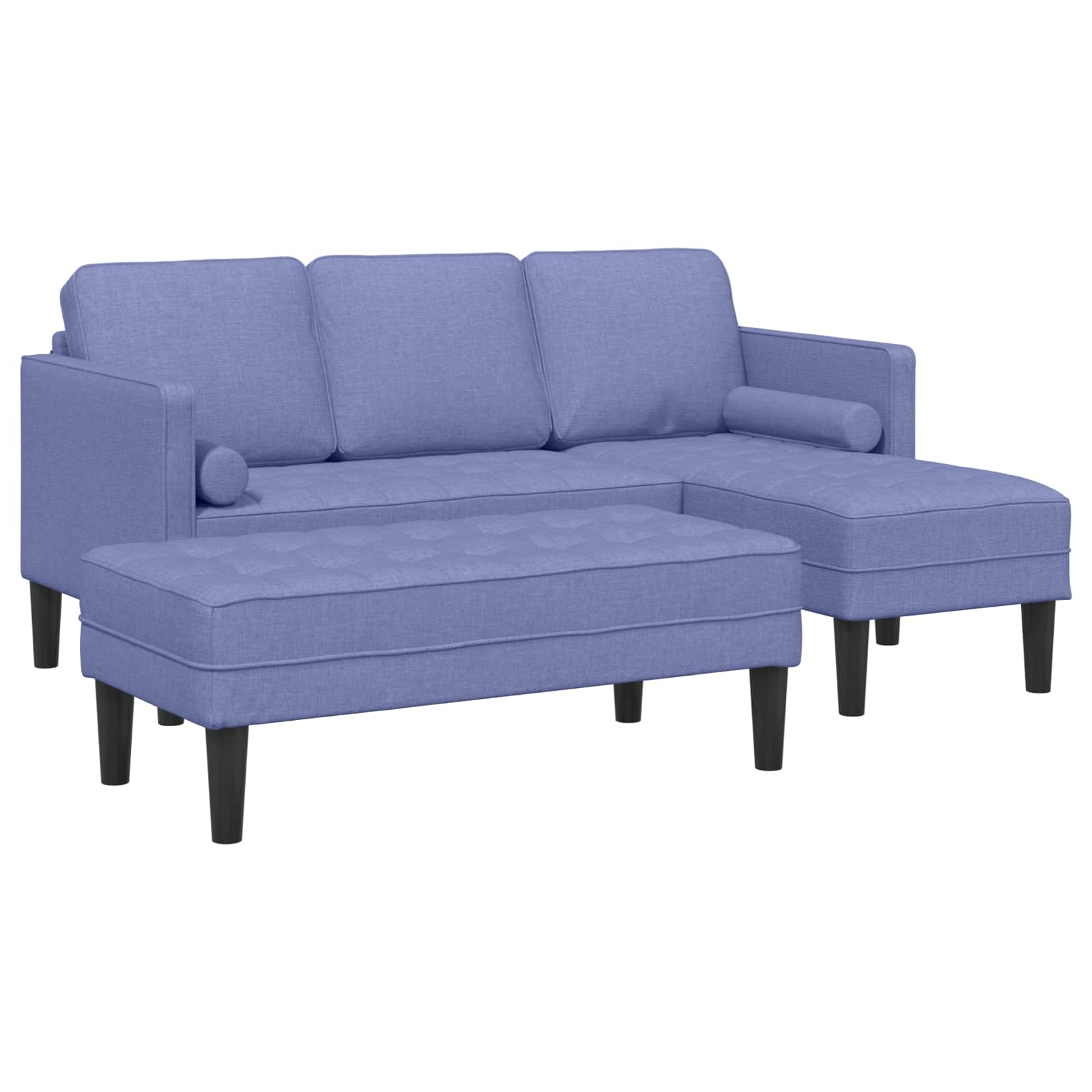 Set de canapea cu pernă 2 pcs Albastru Jeans Poliester GartenMobel Dekor