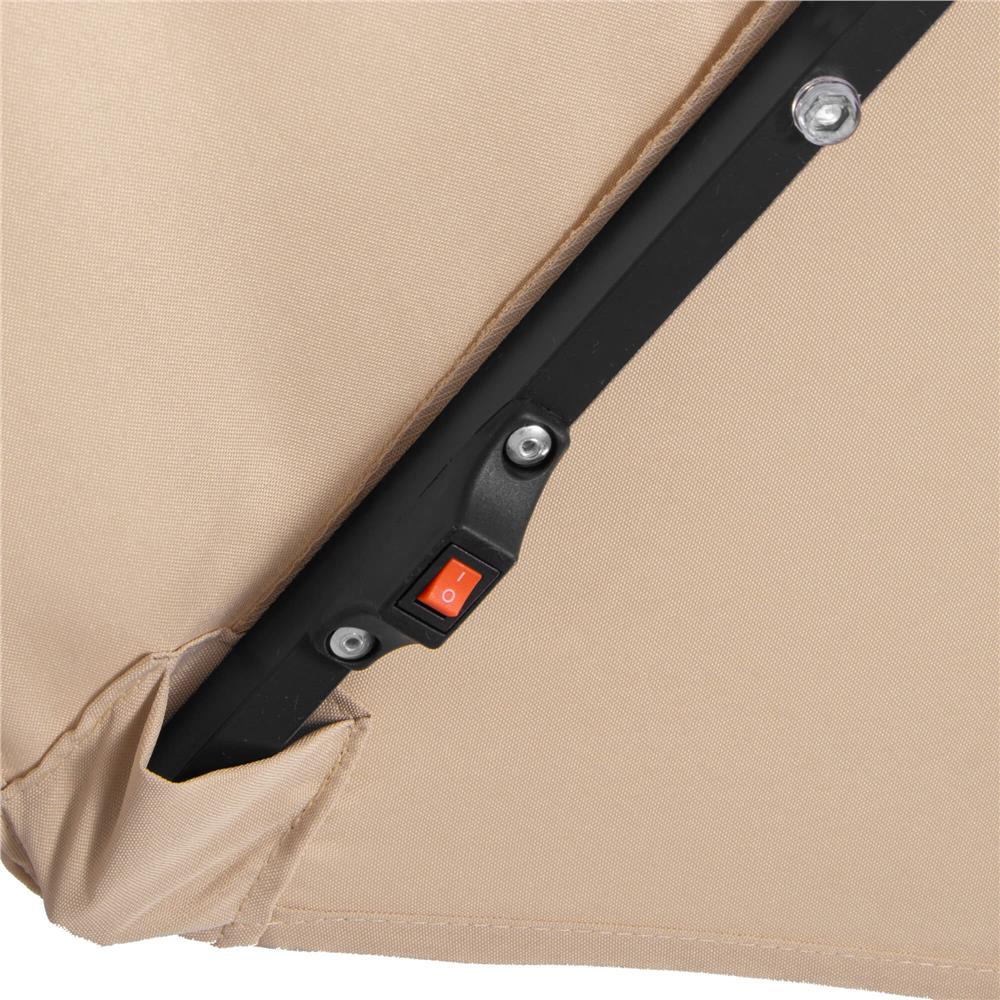 Umbrela de gradina cu brat lateral banana, iluminare LED, cu husa, 300cm, crem Household NewTrend