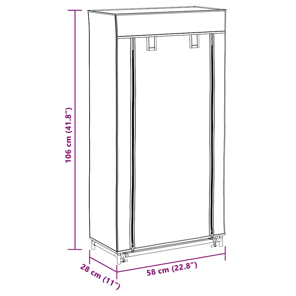 Pantofar cu husă, gri, 58x28x106 cm, material textil GartenMobel Dekor