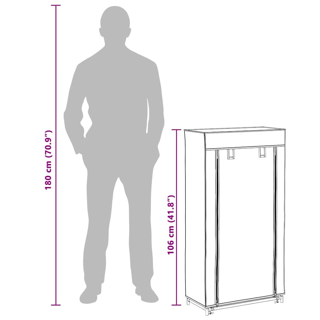 Pantofar cu husă, gri, 58x28x106 cm, material textil GartenMobel Dekor