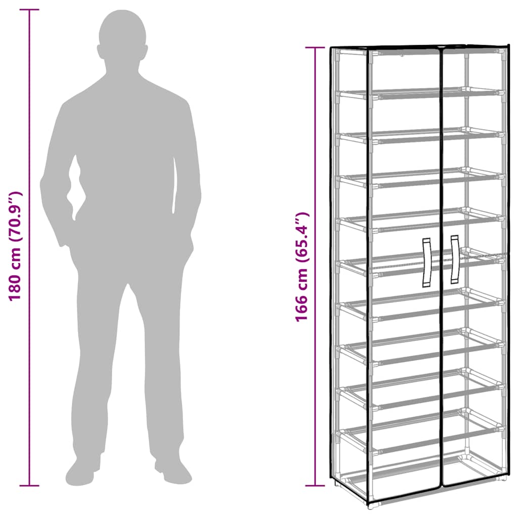 Pantofar, negru, 60 x 30 x 166 cm, material textil GartenMobel Dekor