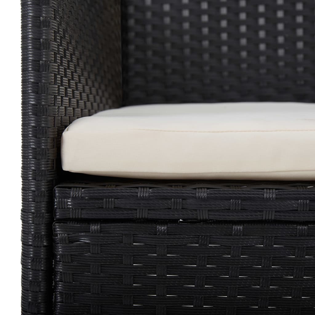 Set mobilier de grădină, 3 piese, negru GartenMobel Dekor