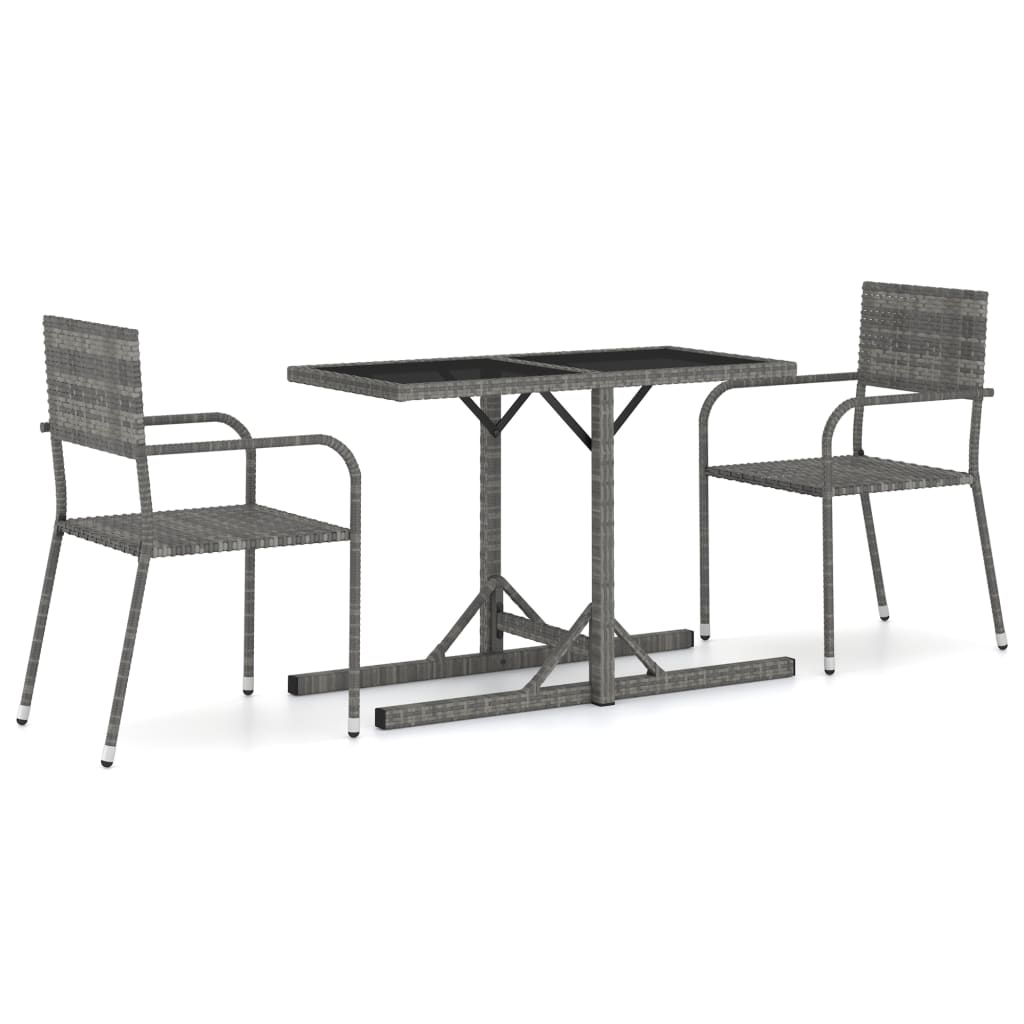 Set mobilier de grădină, 3 piese, gri GartenMobel Dekor