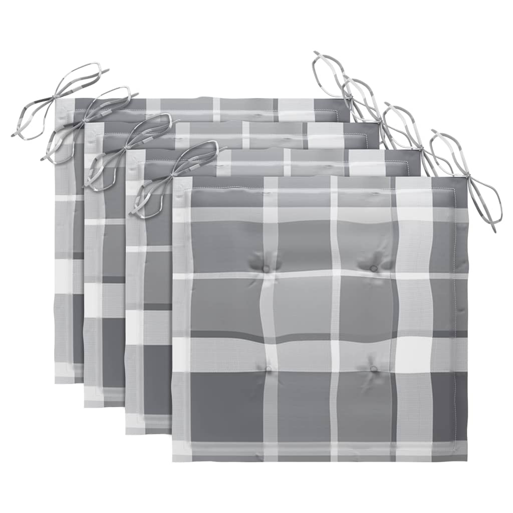 Scaune de grădină pliabile cu perne, 4 buc., lemn masiv de tec GartenMobel Dekor