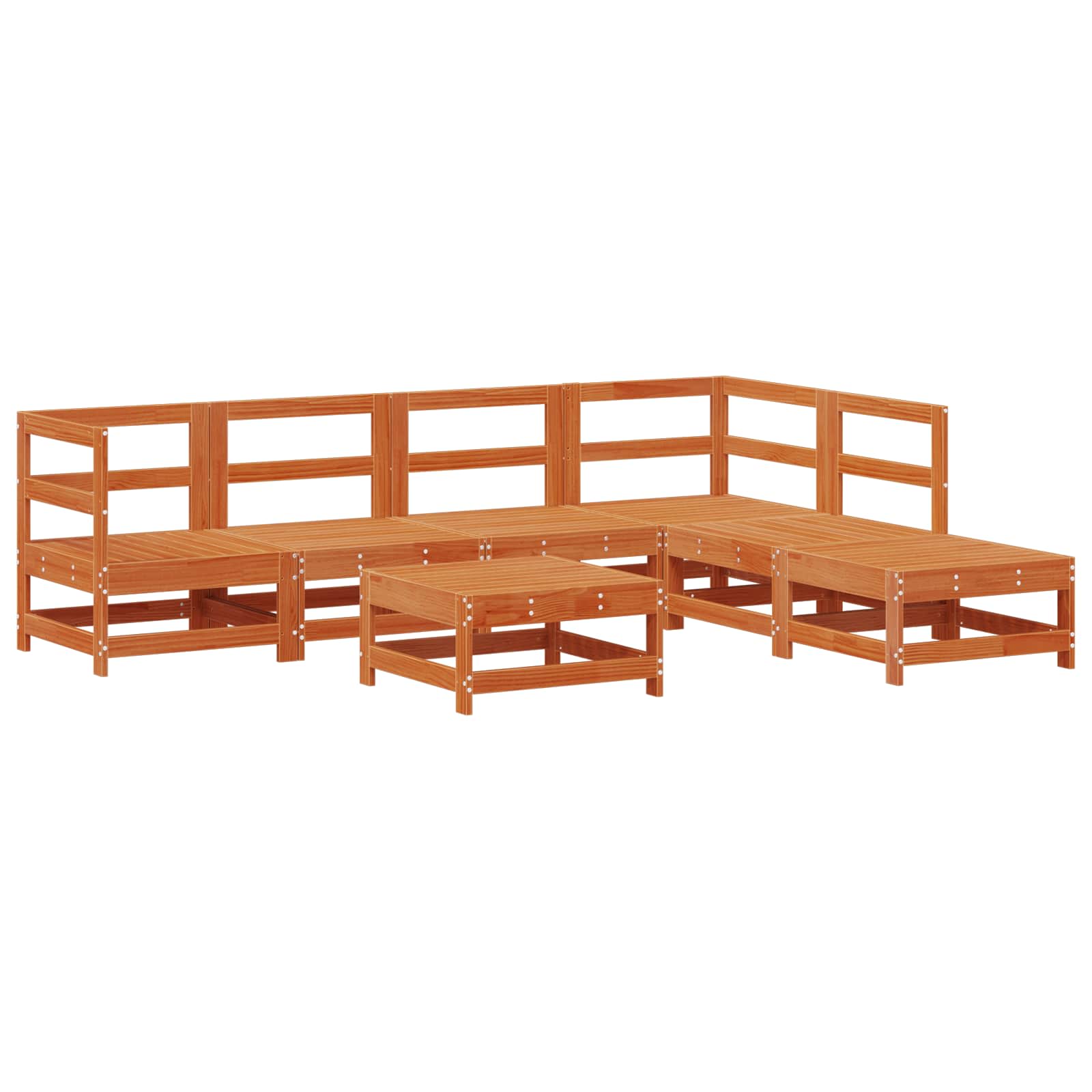 Set de lounge pentru grădină 7 pcs Maro Ceară Lemn masiv de pin GartenMobel Dekor