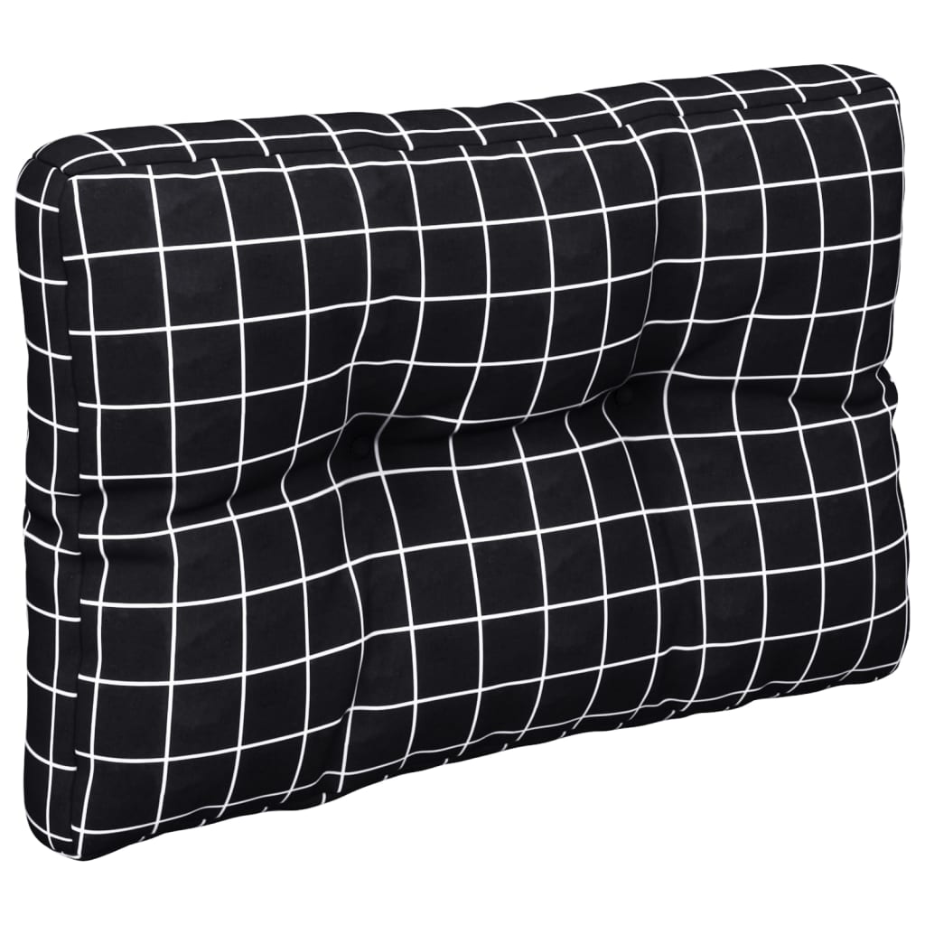 Pernă de paleți, negru, carouri, 50x40x12 cm, textil GartenMobel Dekor