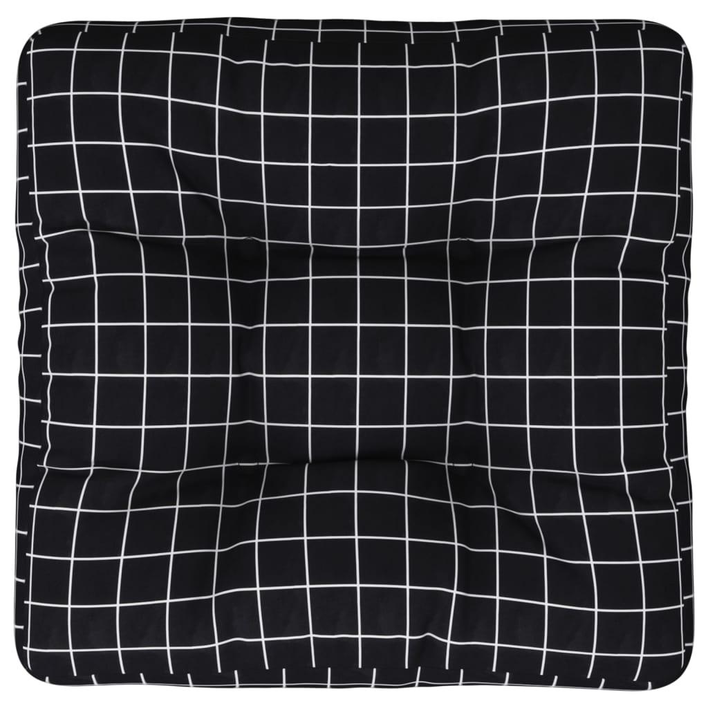 Pernă de paleți, negru, carouri, 50x50x12 cm, textil GartenMobel Dekor