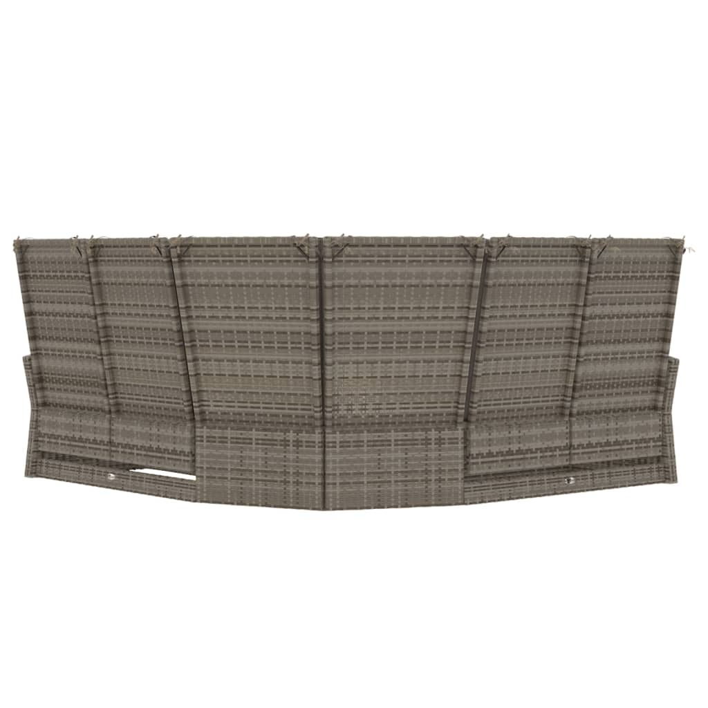 Canapea de colț rabatabilă cu perne, gri, poliratan GartenMobel Dekor