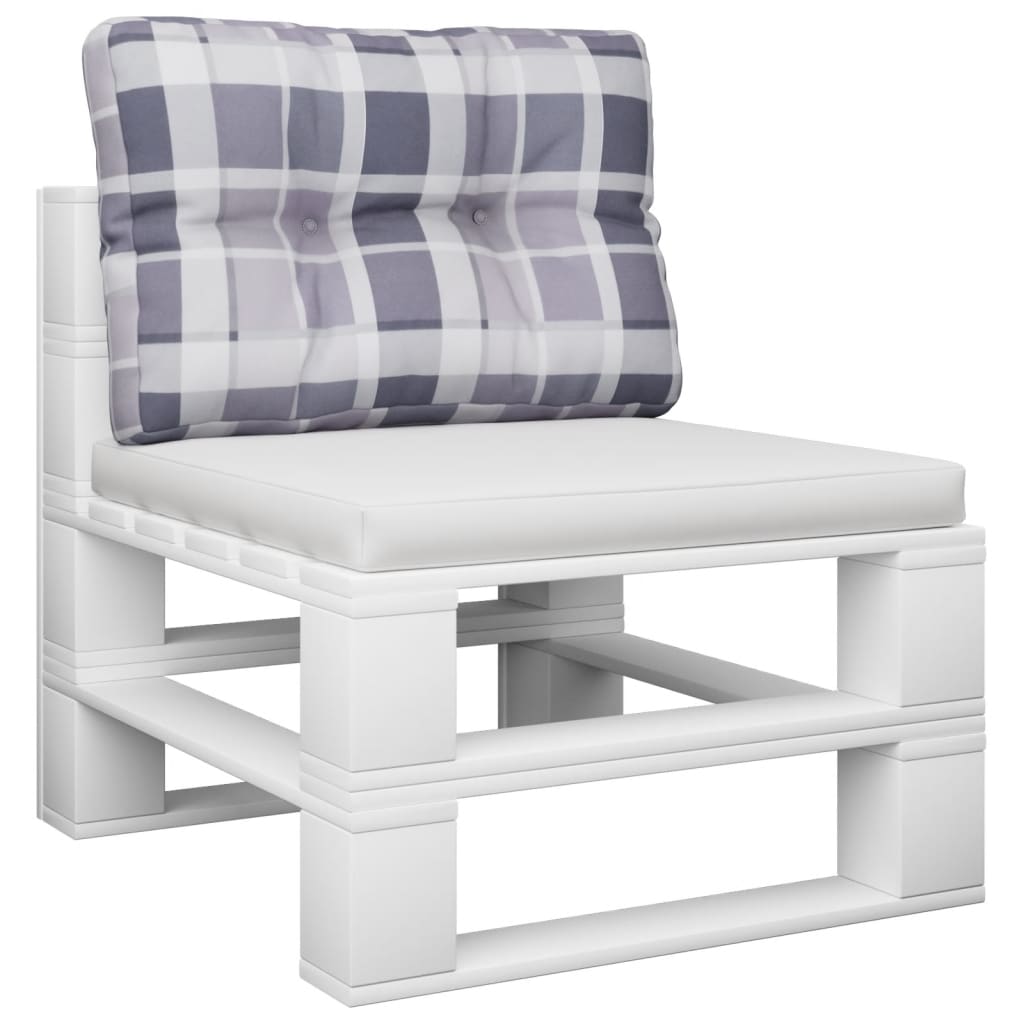 Pernă de paleți, gri carouri, 60x40x12 cm, material textil GartenMobel Dekor