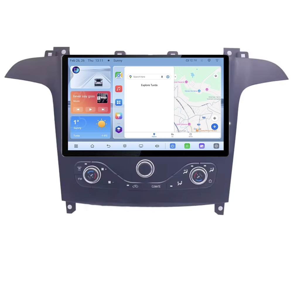 Navigatie Ford S-max 2006-2014 Qled 1K Octa Core 4+64 LTE 4G DSP Wifi 5Ghz android auto carplay radio gps internet KIT-smax-navi+EDT-E413V3 CarStore Technology