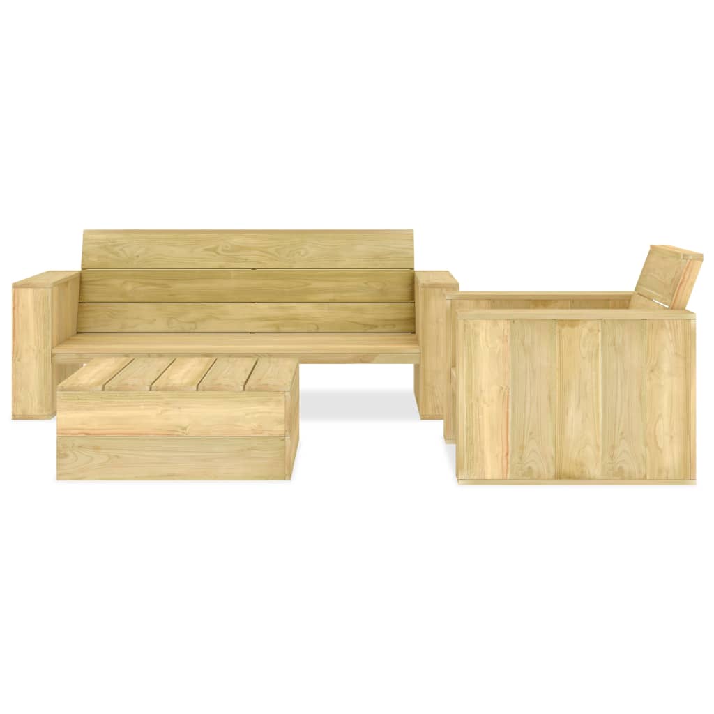 Set mobilier de grădină, 3 piese, lemn de pin tratat GartenMobel Dekor