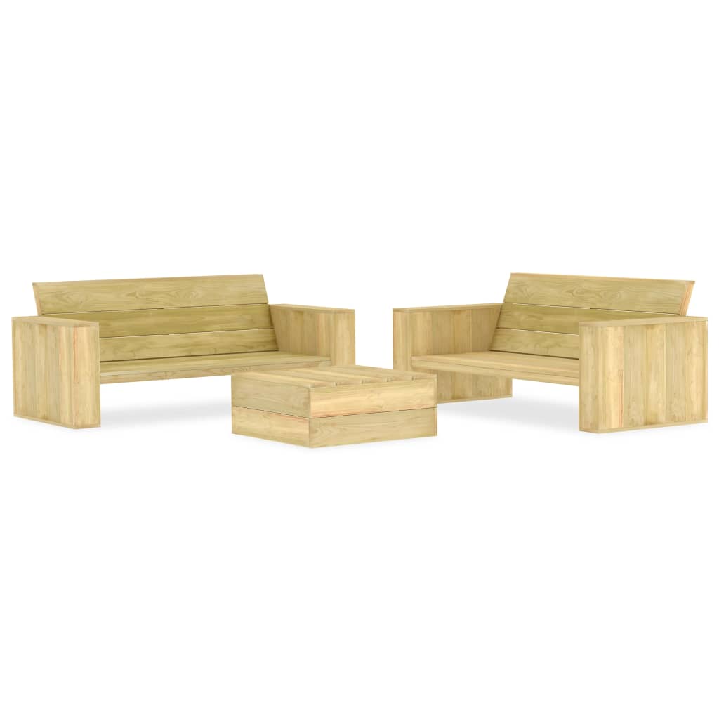 Set mobilier de grădină, 3 piese, lemn de pin tratat GartenMobel Dekor