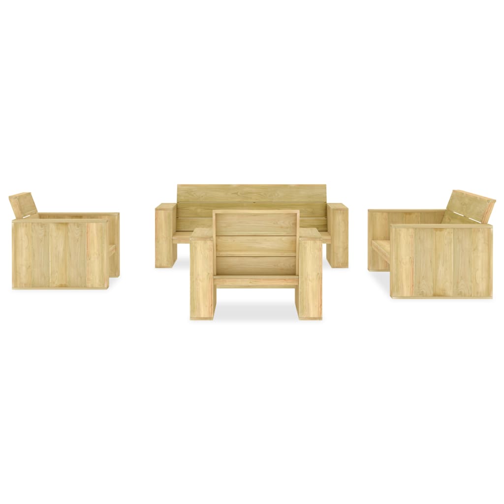 Set mobilier de grădină, 5 piese, lemn de pin tratat GartenMobel Dekor