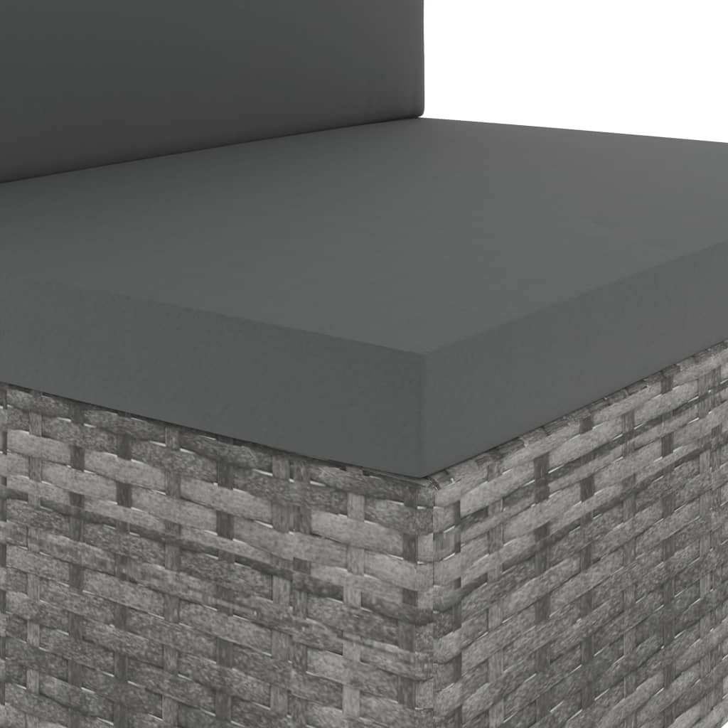 Set mobilier de grădină, 10 piese, gri, poliratan GartenMobel Dekor