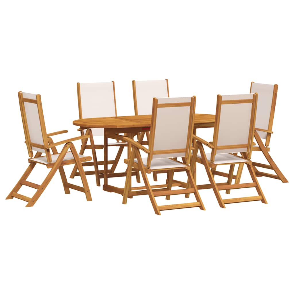 Set mobilier de grădină, 7 piese, lemn masiv acacia/textilenă GartenMobel Dekor