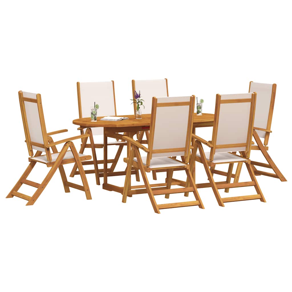 Set mobilier de grădină, 7 piese, lemn masiv acacia/textilenă GartenMobel Dekor