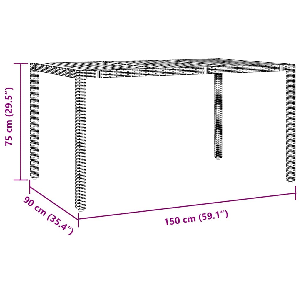 Set de masă pentru grădină 5 pcs Gri poliratan GartenMobel Dekor