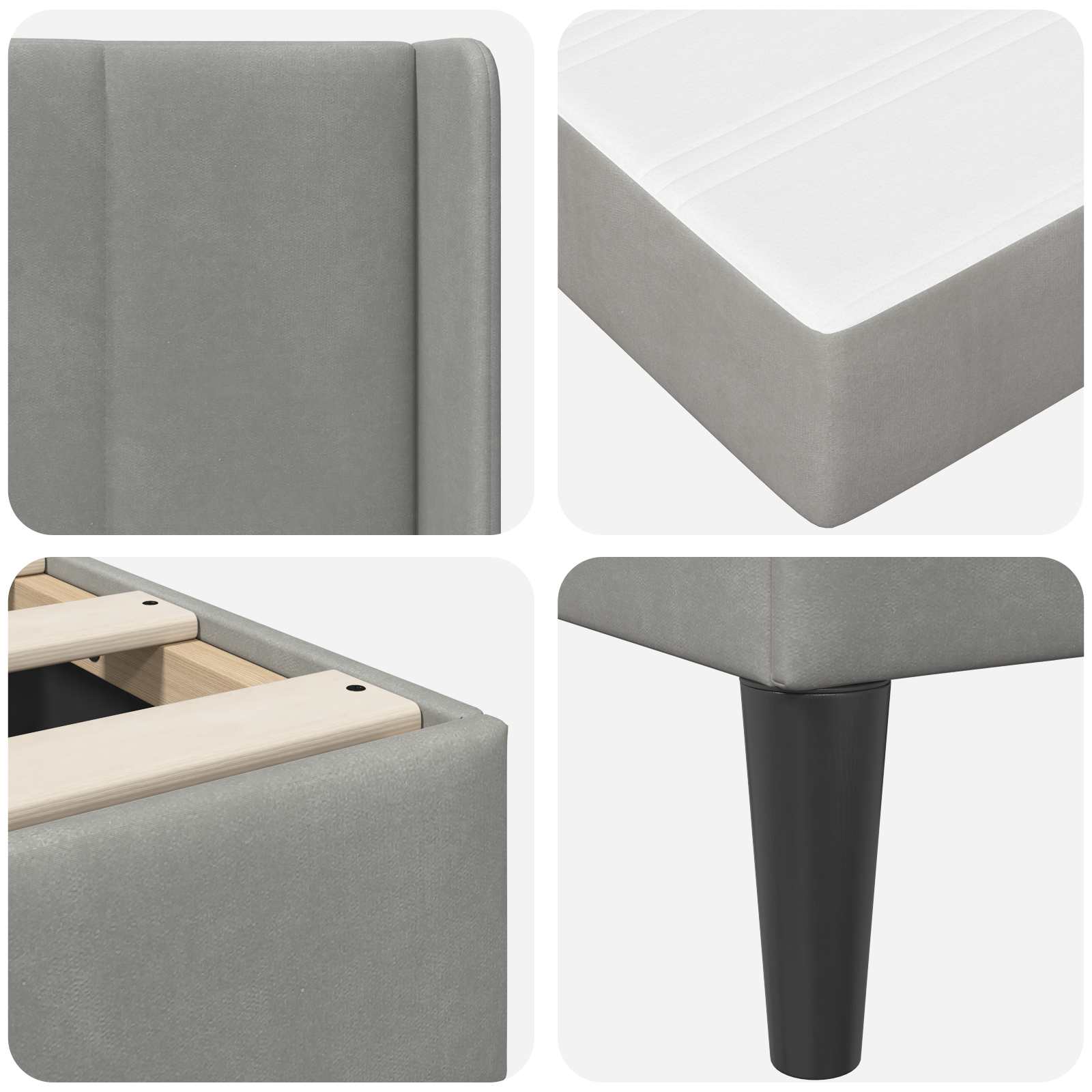 Cadru de pat Gri deschis 200 x 200 cm Catifea GartenMobel Dekor