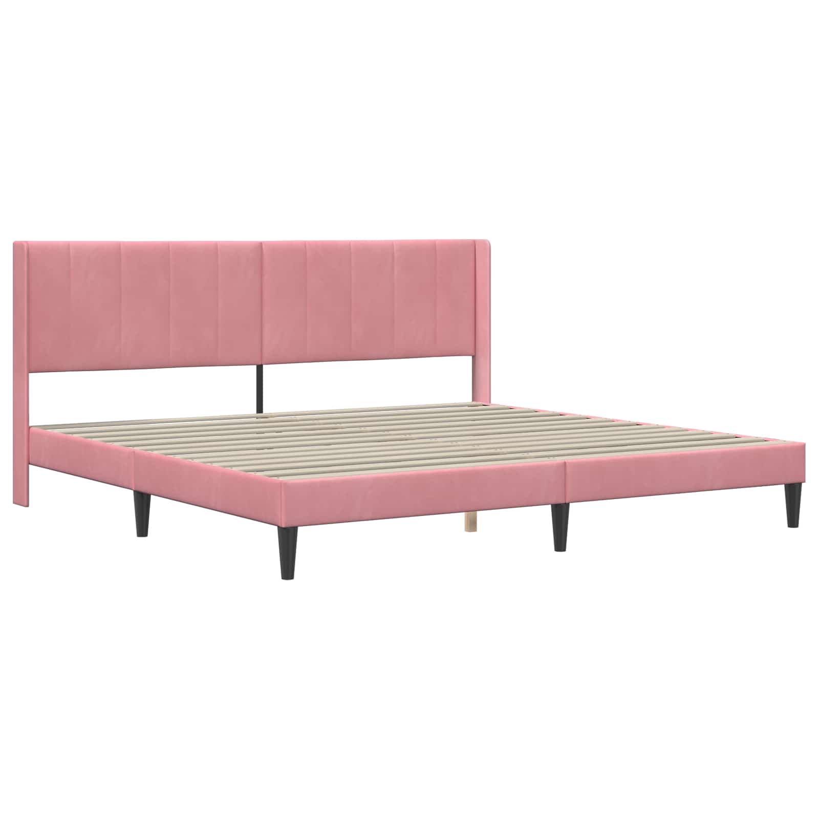Cadru de pat cu saltea cu headboard 2 pcs Roz Catifea GartenMobel Dekor