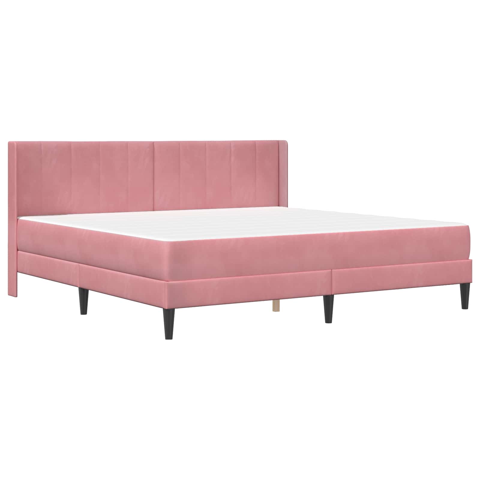 Cadru de pat cu saltea cu headboard 2 pcs Roz Catifea GartenMobel Dekor