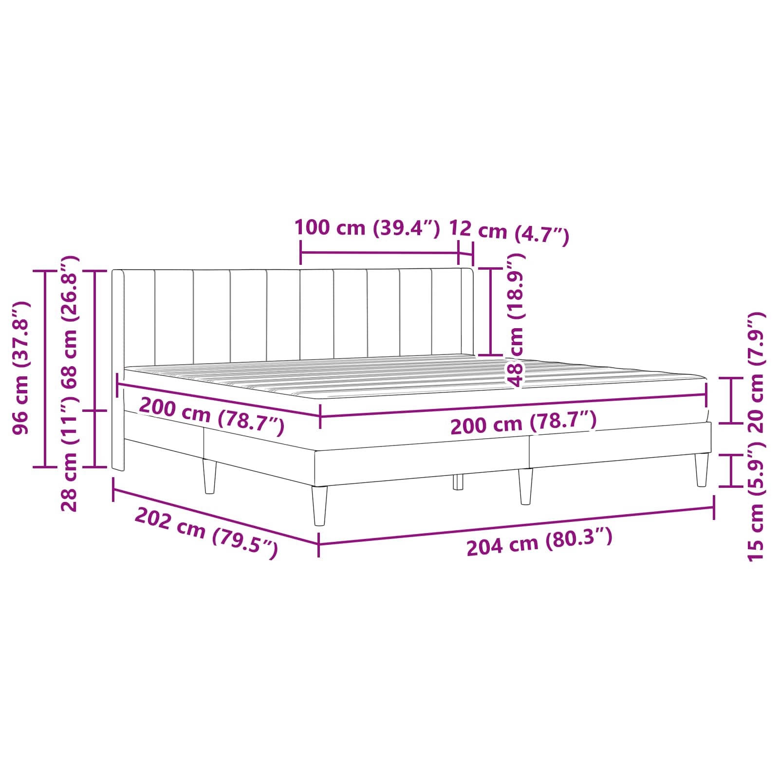 Cadru de pat cu saltea cu headboard 2 pcs Roz Catifea GartenMobel Dekor
