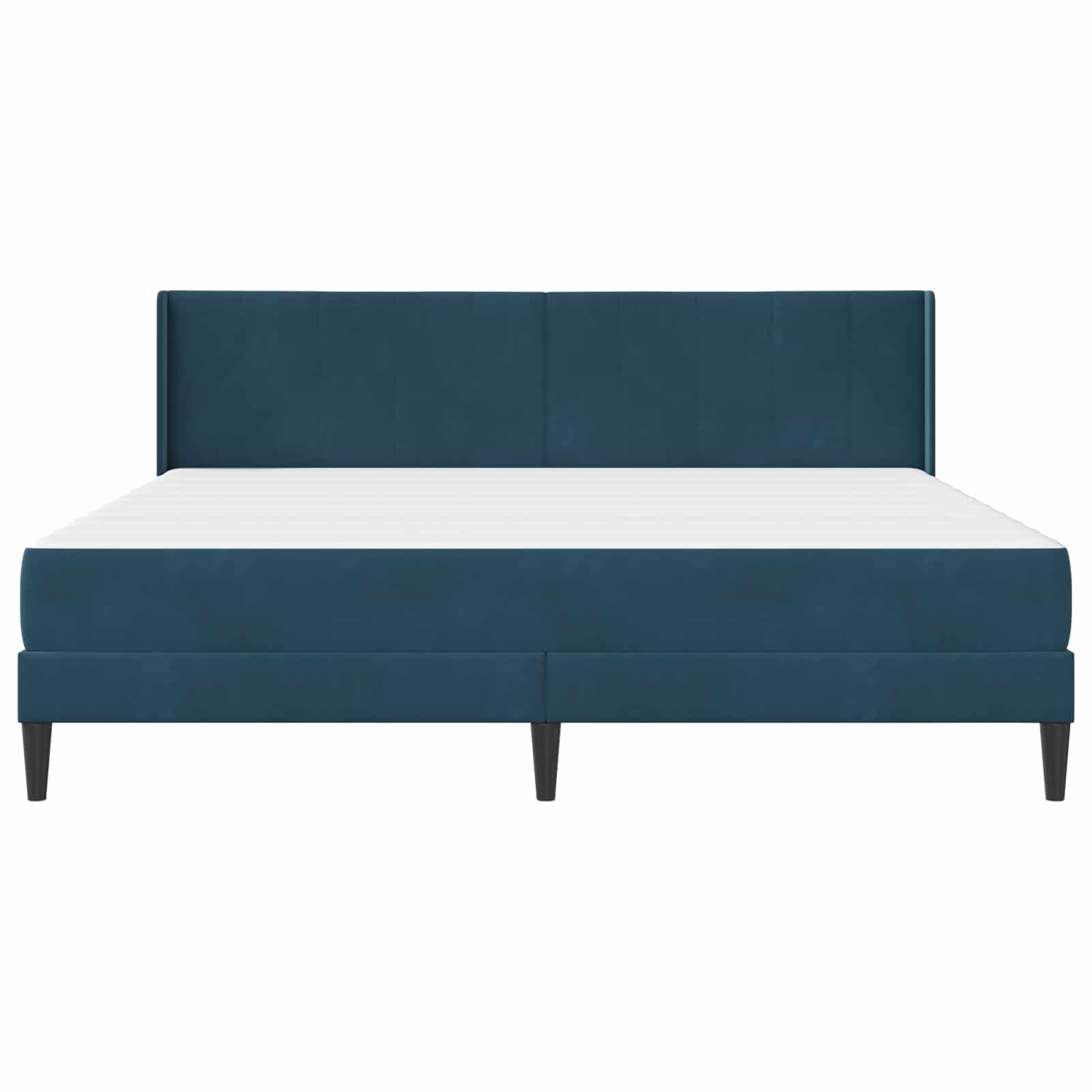 Cadru de pat cu saltea cu headboard 2 pcs albastru Catifea GartenMobel Dekor