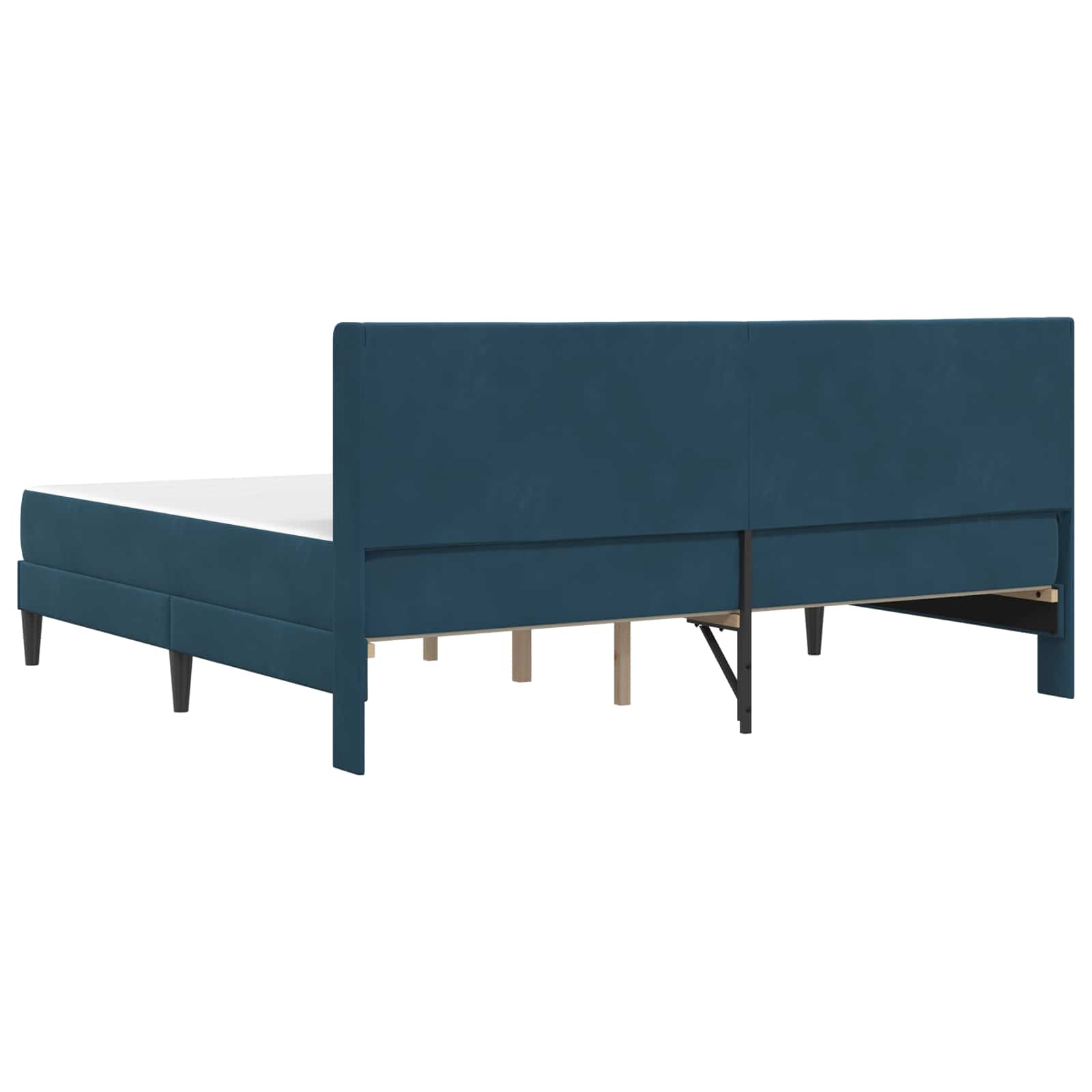 Cadru de pat cu saltea cu headboard 2 pcs albastru Catifea GartenMobel Dekor