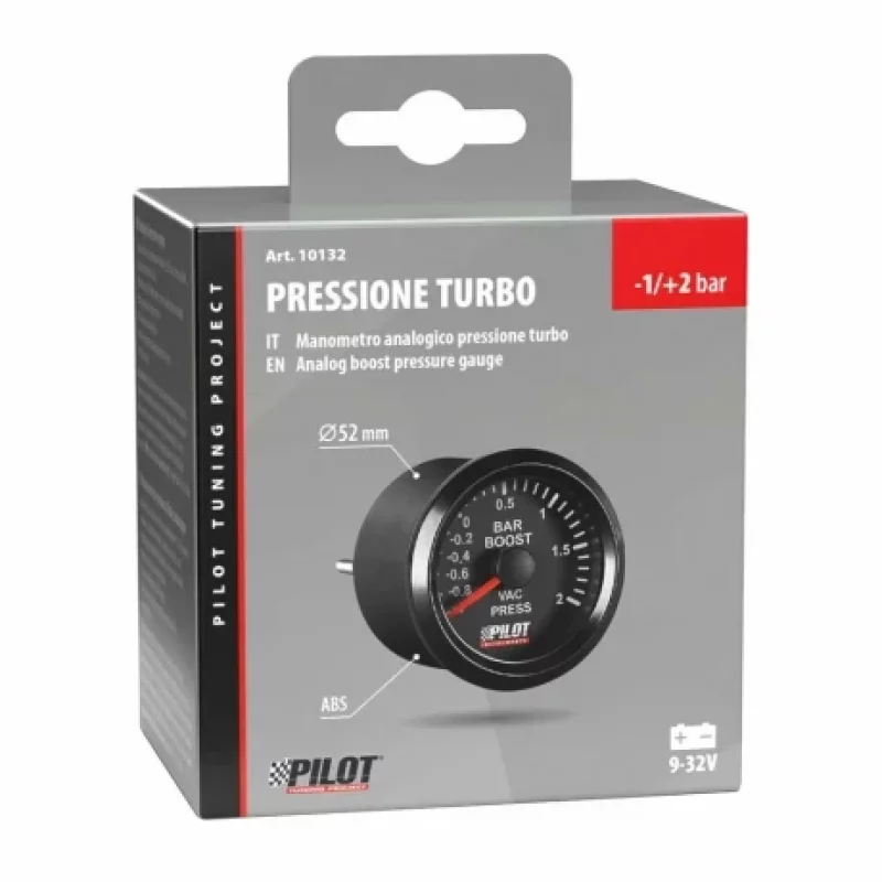 Manometru presiune turbo Seria Black Analog 9-32V - O 2