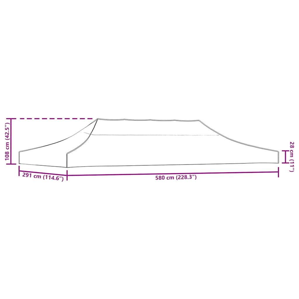 Acoperiș pentru cort de petrecere, gri taupe, 6 x 3 m, 270 g/m² GartenMobel Dekor