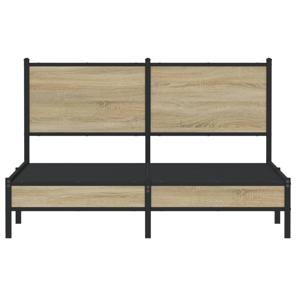 Cadru de pat metalic fără saltea, stejar sonoma, 140x200 cm GartenMobel Dekor
