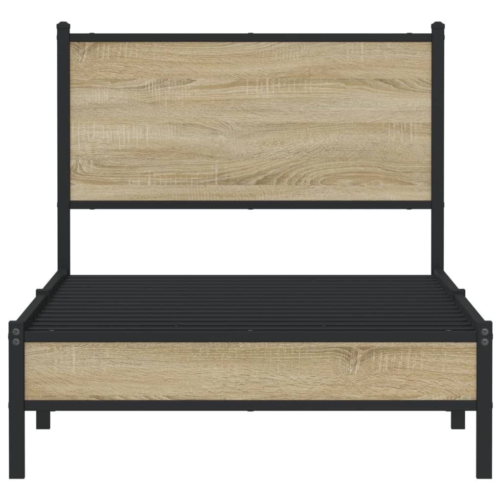 Cadru pat metalic fără saltea, stejar sonoma, 90x190 cm GartenMobel Dekor