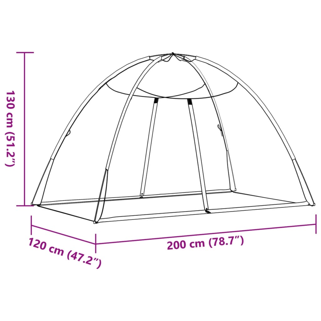 Plasa țânțari Mongolia cu uși, 220 ochiuri negru 200x120x130 cm GartenMobel Dekor