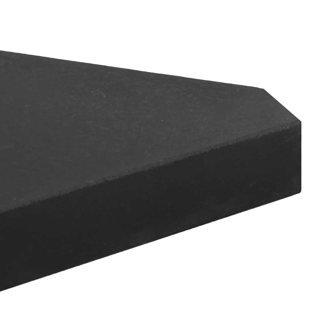 Plăci cu greutate umbrelă 2 buc Granit Negru Triunghiular 14 kg GartenMobel Dekor