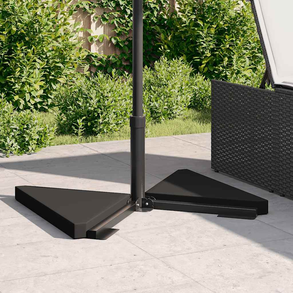 Plăci cu greutate umbrelă 2 buc Granit Negru Triunghiular 14 kg GartenMobel Dekor