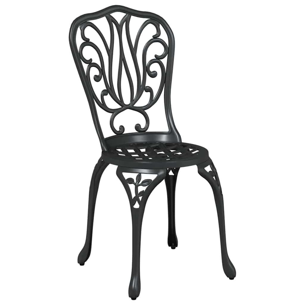Set Bistro de Grădină 3 pcs Negru Aluminiu GartenMobel Dekor