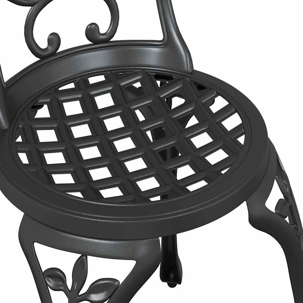 Set Bistro de Grădină 3 pcs Negru Aluminiu GartenMobel Dekor