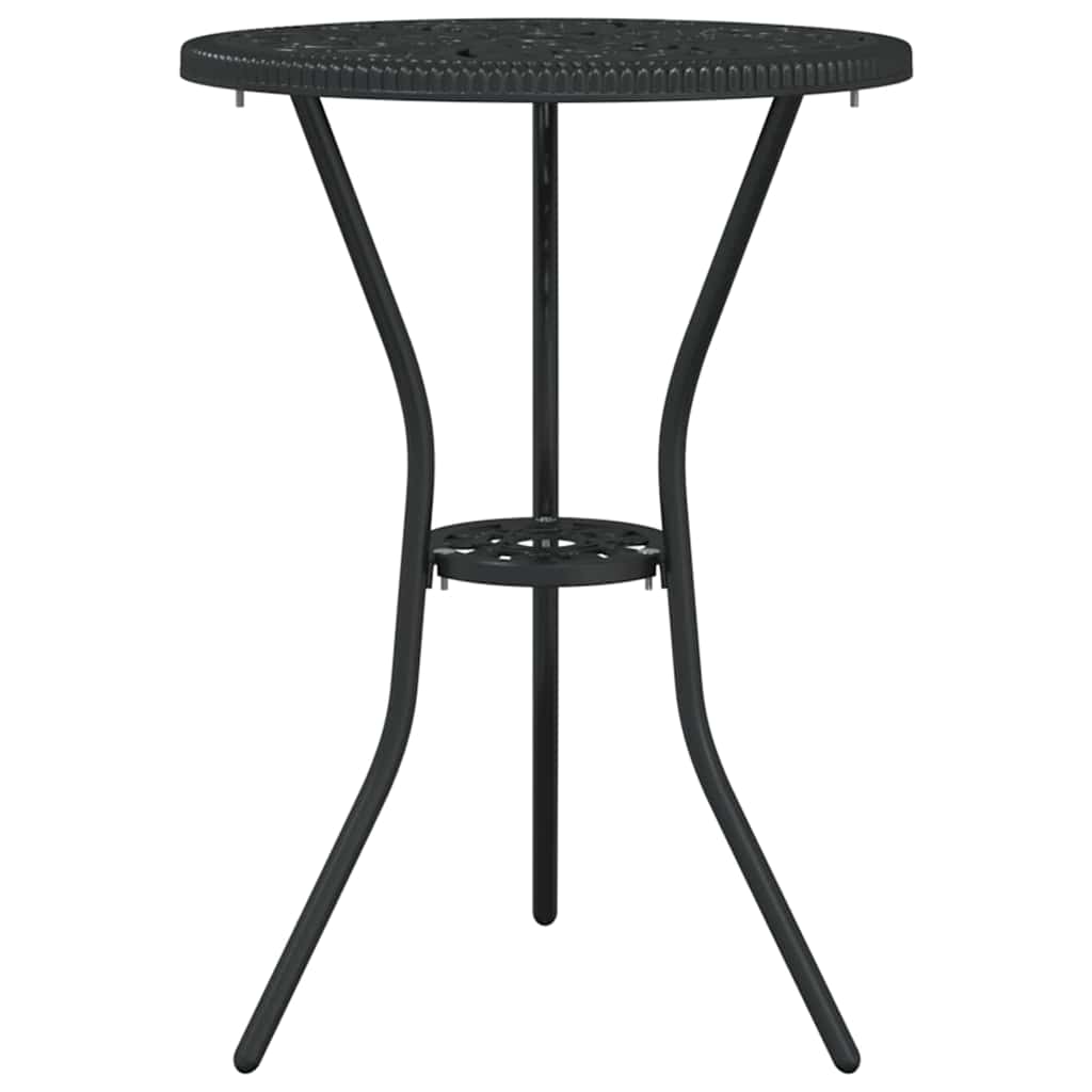 Set Bistro de Grădină 3 pcs Negru Aluminiu GartenMobel Dekor