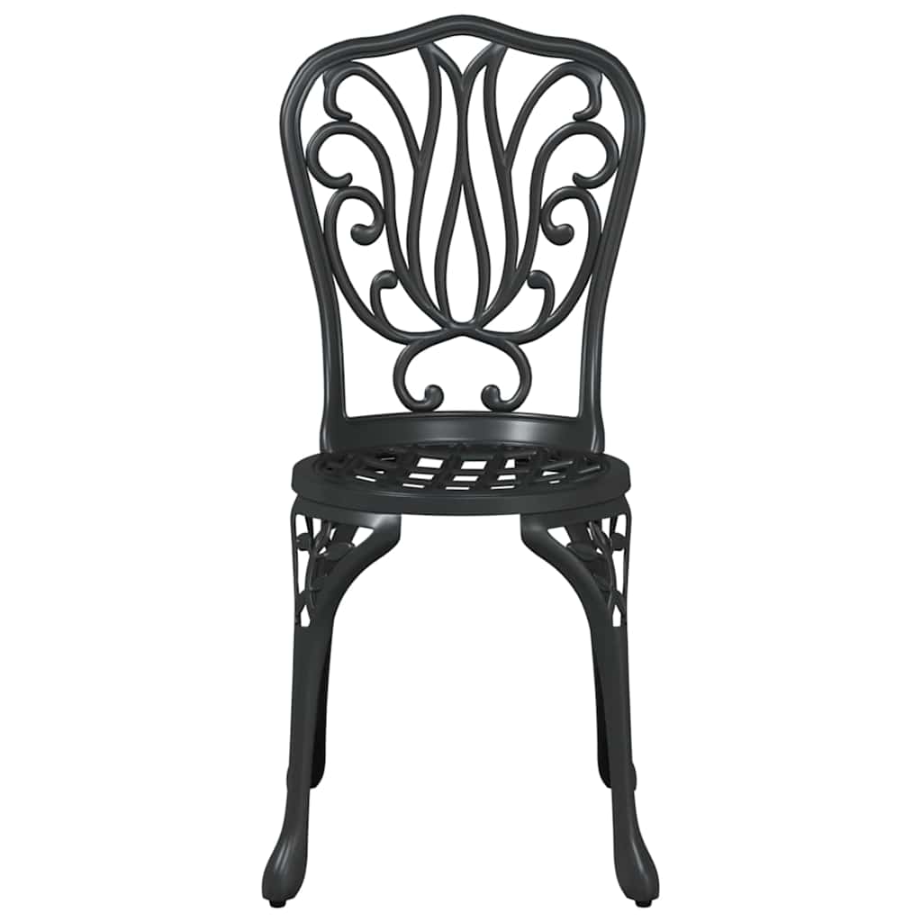 Set Bistro de Grădină 3 pcs Negru Aluminiu GartenMobel Dekor